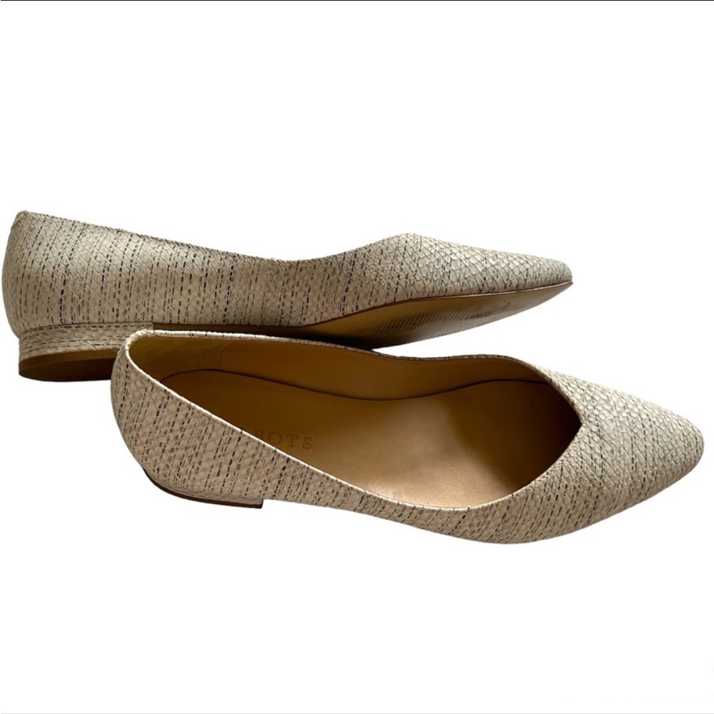 NWOB | Talbots | Edison Snake Embossed Pointy Toe Flats Leather | Size 8.5